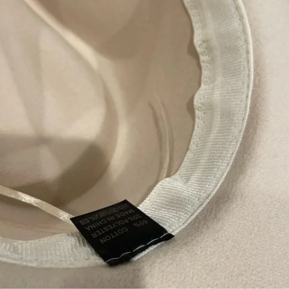 Ivory Western Hat with Silver Concho Band,Polyester Cotton blend, adjustable - Picture 13 of 14
